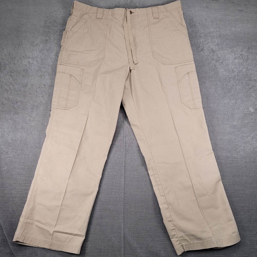 Carhartt Khaki Cargo Work Pants Tactical Ripstop Cotton Utility Trousers Mens XL